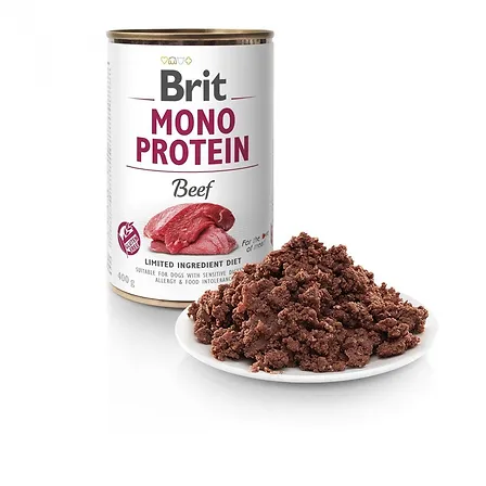 Photo of Корм вологий Brit Mono Protein Beef для собак з яловичиною 400 г