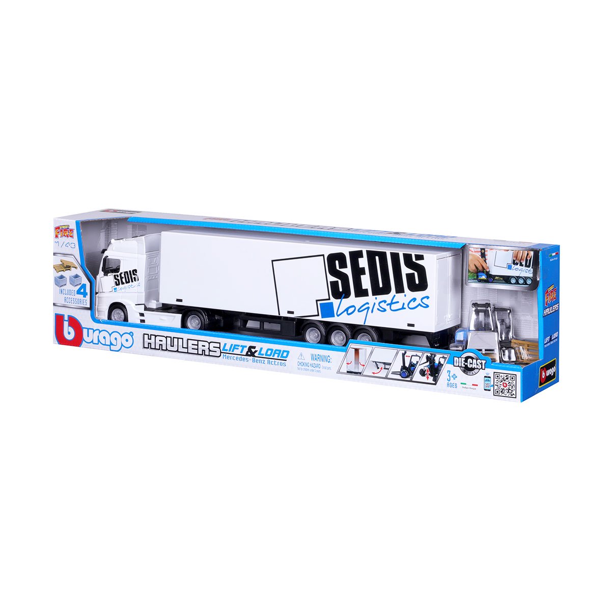 Photo of Ігровий набір Bburago – Фура Mercedes-Benz Actros (1:43)