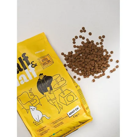 Photo of Корм сухий Half&Half для дорослих котів із яловичиною 8 кг