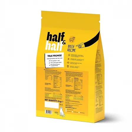 Photo of Корм сухий Half&Half для дорослих котів із яловичиною 8 кг