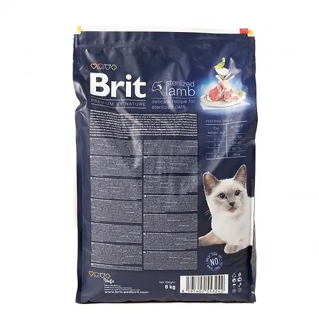 Photo of Корм сухий Brit Premium by Nature Cat Sterilized Lamb для стерилізованих котів з ягням 8 кг
