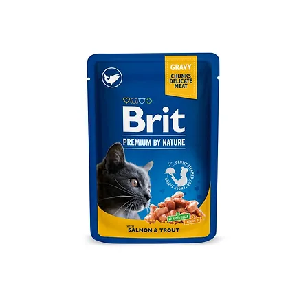 Photo of Корм вологий Brit Premium Cat Family Plate pouches набір паучів сімейна тарілка для котів асорті 4 смаки 100 г х 12 шт.
