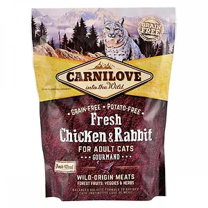 Корм сухий Carnilove Fresh Chicken and Rabbit Gourmand for Adult cats для дорослих котів з куркою та кроликом 400 г