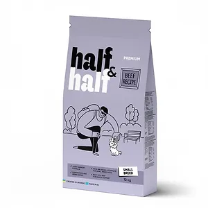 Корм сухий HalfHalf для дорослих собак маленьких порід із яловичиною 12 кг