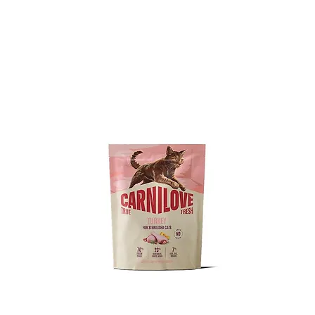 Photo of Корм сухий Carnilove True Fresh Turkey Sterilised для стерилізованих котів індичка 400 г