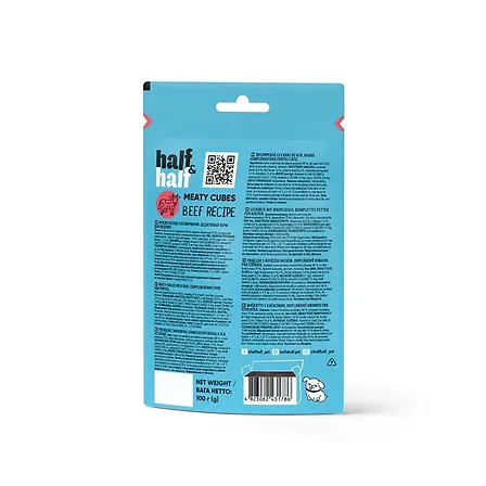 Photo of Ласощі HalfHalf м ясні кубики для цуценят, з яловичиною 100 г