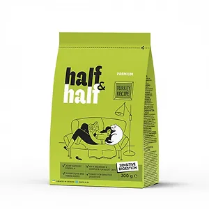 Корм сухий HalfHalf для котів із чутливим травленям з індичкою 300 г