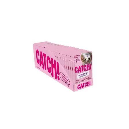 Photo of Корм вологий Catch! для дороcлих котів три види м'яса з овочами в желе 24 шт х 85г.