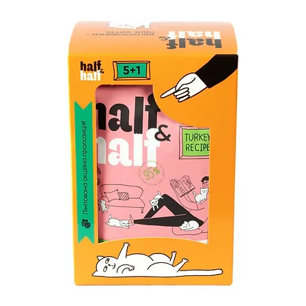 Photo of Набір паучів HalfHalf д/кошенят індичка/желе 5+1