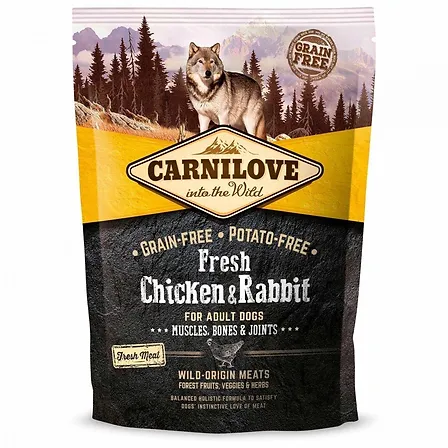 Photo of Корм сухий Carnilove Fresh Chicken and Rabbit for Adult dogs для дорослих собак усіх порід з куркою та кроликом 1,5 кг