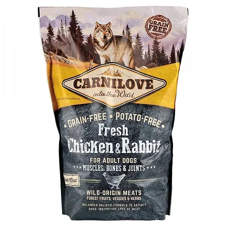 Photo of Корм сухий Carnilove Fresh Chicken and Rabbit for Adult dogs для дорослих собак усіх порід з куркою та кроликом 1,5 кг
