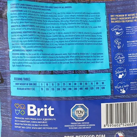 Photo of Корм сухий Brit Premium Dog Sensitive Lamb для собак усіх порід з чутливим травленням з ягнятиною 3 кг